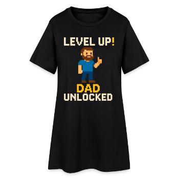 Level Dad débloqué – Art rétro en pixel art pour les papas - Robe T-shirt Femme - noir - Devant