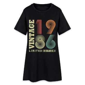 Vintage, 1986, Rétro, Vintage, Cadeau d’anniversaire - Robe T-shirt Femme - noir - Devant