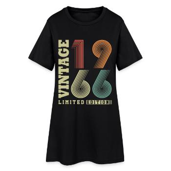 Vintage 1966 Vintage Retro Birthday Gift - Women’s T-Shirt Dress - black - Front