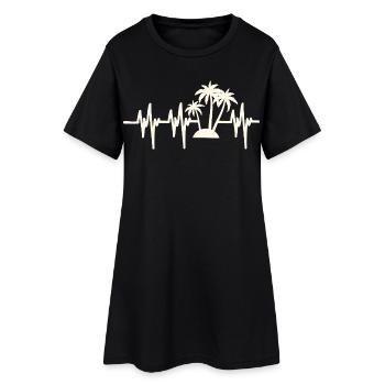 Vacances à la plage Heartbeat - Robe T-shirt Femme - noir - Devant