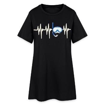 Plongeur Heartbeat - Robe T-shirt Femme - noir - Devant