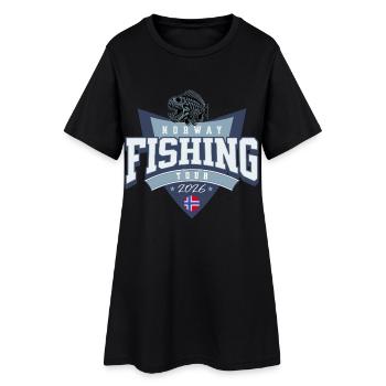 Voyage de pêche en Norvège 2026 - Robe T-shirt Femme - noir - Devant