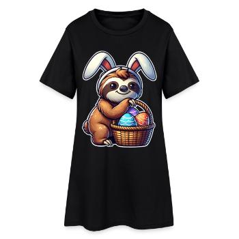 Paresseux de Pâques - Robe T-shirt Femme - noir - Devant
