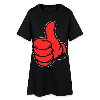 OK Icône de main Pouce en l’Aire En Comic, Rouge - Robe T-shirt Femme - noir - Devant