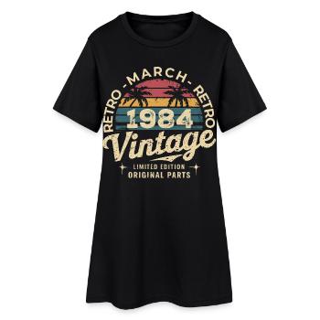 Né en Mars 1984 édition 1984 Vintage March 1984 - Robe T-shirt Femme - noir - Devant