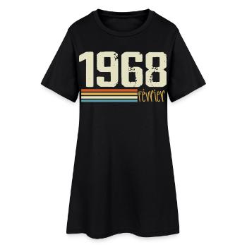 Février 1968 - Février 1968 Anniversaire 1968 - Robe T-shirt Femme - noir - Devant