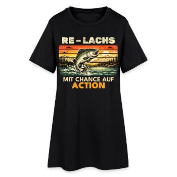 Angeln Geschenk Mann Angler Papa Re Lachs - Frauen T-Shirt-Kleid - Schwarz - Vorne
