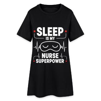 Humour Infirmier Sommeil est mon Super Pouvoir - Robe T-shirt Femme - noir - Devant