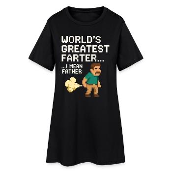 Lustiges Vatertags-T-Shirt für Gamer Papa Pixelart - Frauen T-Shirt-Kleid - Schwarz - Vorne