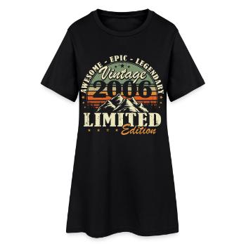 2006 Vintage Vintage Cadeau d’anniversaire Rétro - Robe T-shirt Femme - noir - Devant
