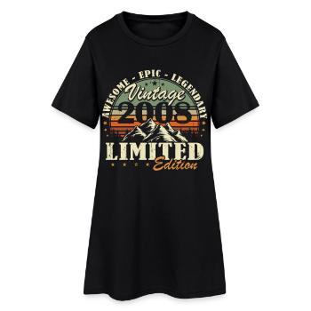 2008 Vintage Jahrgang Geburtstag Geschenk Retro - Frauen T-Shirt-Kleid - Schwarz - Vorne