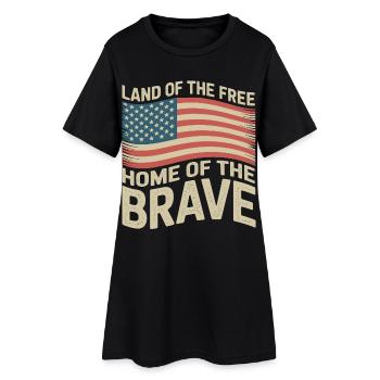 Terre de la Liberté - Drapeau vintage des États-Unis - Robe T-shirt Femme - noir - Devant