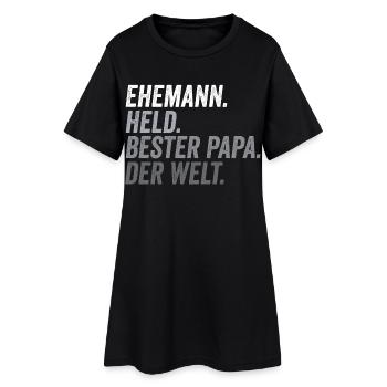 Ehemann Bester Papa Vatertag lustig - Frauen T-Shirt-Kleid - Schwarz - Vorne