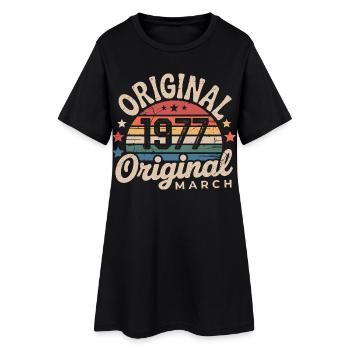 Birthday March 1977 Limited Edition Retro March - Women’s T-Shirt Dress - black - Front
