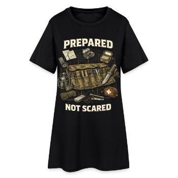 Survivaliste préparé Pas Effrayé - Robe T-shirt Femme - noir - Devant