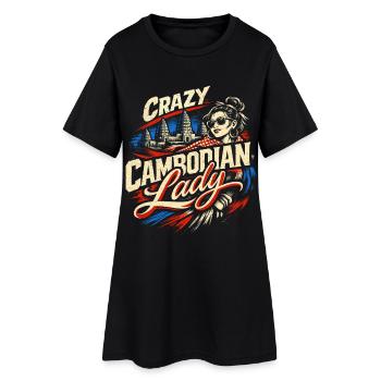 Cambodge Cambodgiens - Robe T-shirt Femme - noir - Devant