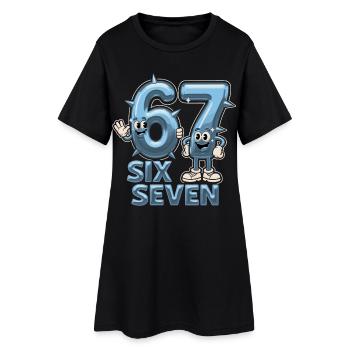 67 Six Seven Y3K Esthétique Mème - Robe T-shirt Femme - noir - Devant