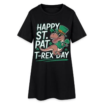 T-Rex pour la Saint-Patrick - Robe T-shirt Femme - noir - Devant