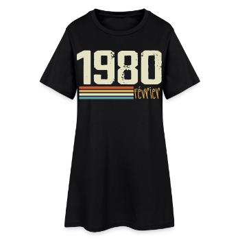 February 1980 - February 1980 Anniversary 1980 - Women’s T-Shirt Dress - black - Front