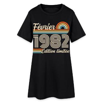 Février 1982 - Robe T-shirt Femme - noir - Devant