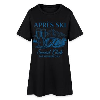 Club social Après Ski réservé aux membres - Robe T-shirt Femme - noir - Devant