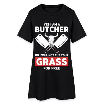 Humor Butcher Cutting No Grass - Women’s T-Shirt Dress - black - Front