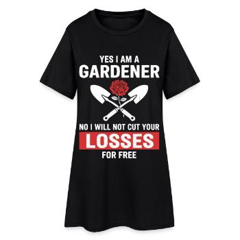 Humour Jardinier - Robe T-shirt Femme - noir - Devant