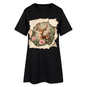 Millésime de cerf - Robe T-shirt Femme - noir - Devant