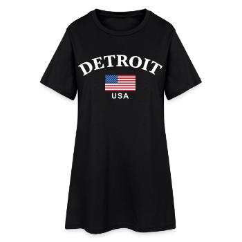 Detroit, États-Unis - Robe T-shirt Femme - noir - Devant