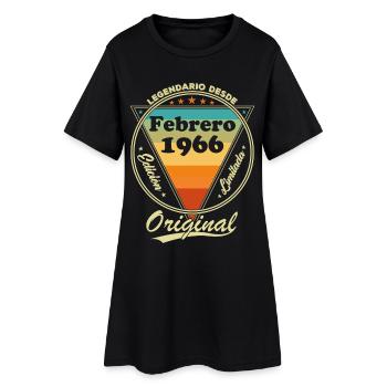 Cadeau d’anniversaire rétro vintage de février 1966 - Robe T-shirt Femme - noir - Devant