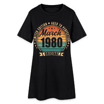 Mars 1980 Édition Limitée Retro Mars 1980 - Robe T-shirt Femme - noir - Devant