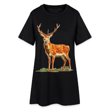 Cerf - Robe T-shirt Femme - noir - Devant