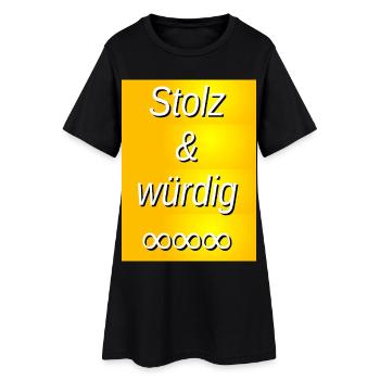 Impression dorée fière et digne - Robe T-shirt Femme - noir - Devant