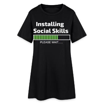 Social Skills Loading Funny Software Programmer - Women’s T-Shirt Dress - black - Front