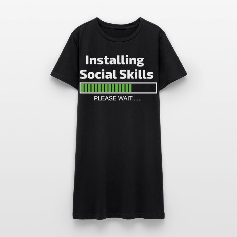 Social Skills Loading Funny Software Programmer Women’s T-Shirt Dress