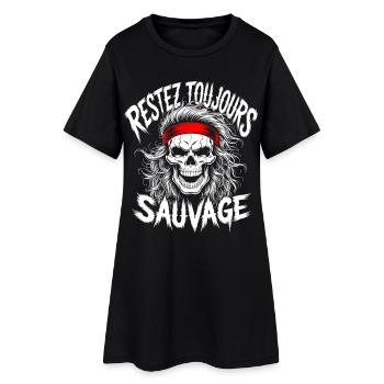 Restez Sauvage Toujours Skull - Robe T-shirt Femme - noir - Devant