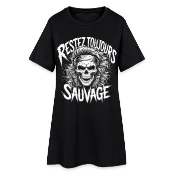 Restez Sauvage Toujours Skull - Robe T-shirt Femme - noir - Devant