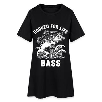 Passion Fishing River White Bar - Women’s T-Shirt Dress - black - Front