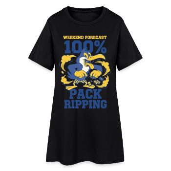 Wochenend-Vorhersage-Pack-Ripping-Karten-Sammler - Frauen T-Shirt-Kleid - Schwarz - Vorne