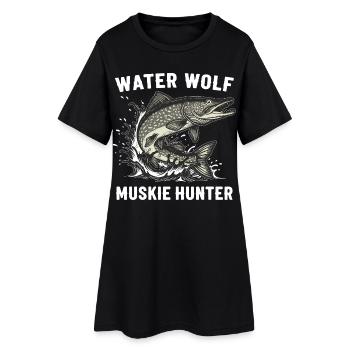 Fishing River Wolffish Aquatic Muskie - Women’s T-Shirt Dress - black - Front