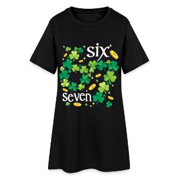 Irland Irisch Shamrock St. Patricks Day 6 7 Meme - Frauen T-Shirt-Kleid - Schwarz - Vorne