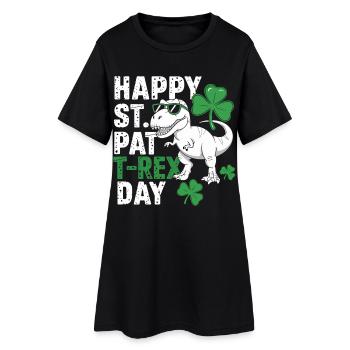 St Patrick's Rex Day Tee - Frauen T-Shirt-Kleid - Schwarz - Vorne