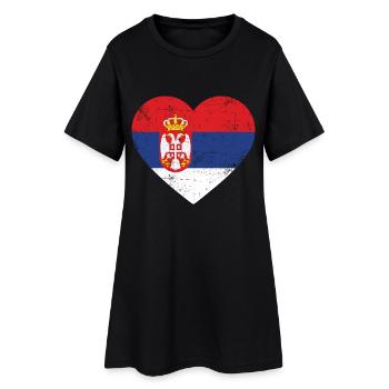 Cœur de Serbie - Robe T-shirt Femme - noir - Devant
