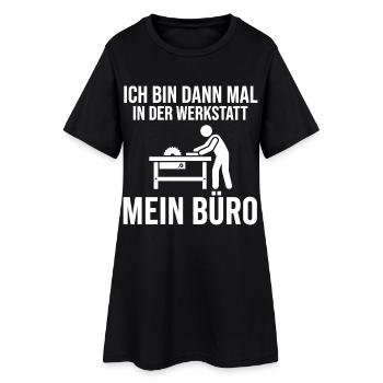 Je serai à l’atelier, dans mon bureau - Robe T-shirt Femme - noir - Devant