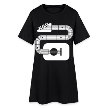 Guitare à forme abstraite - Robe T-shirt Femme - noir - Devant