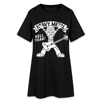 Heavy Metal Hero mit Gitarre - Frauen T-Shirt-Kleid - Schwarz - Vorne