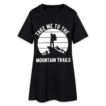 Randonneurs du sentier de montagne - Robe T-shirt Femme - noir - Devant