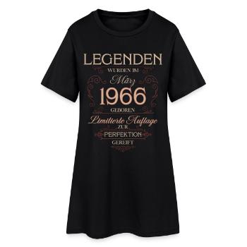 Cadeau pour le 60e anniversaire Mars 1966 Vintage Rétro - Robe T-shirt Femme - noir - Devant