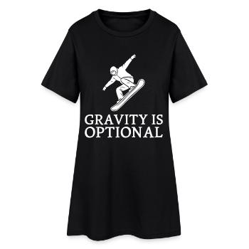 Gravity is optional Snowboarder Winter Sports Fun - Women’s T-Shirt Dress - black - Front