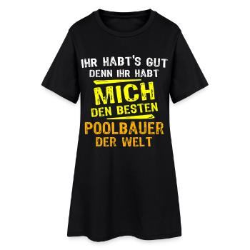 Don du constructeur de piscines - Robe T-shirt Femme - noir - Devant